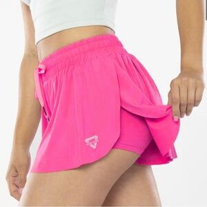 Keiki Kona 2 in 1 Flowy Fitness Shorts Color Bright Pink